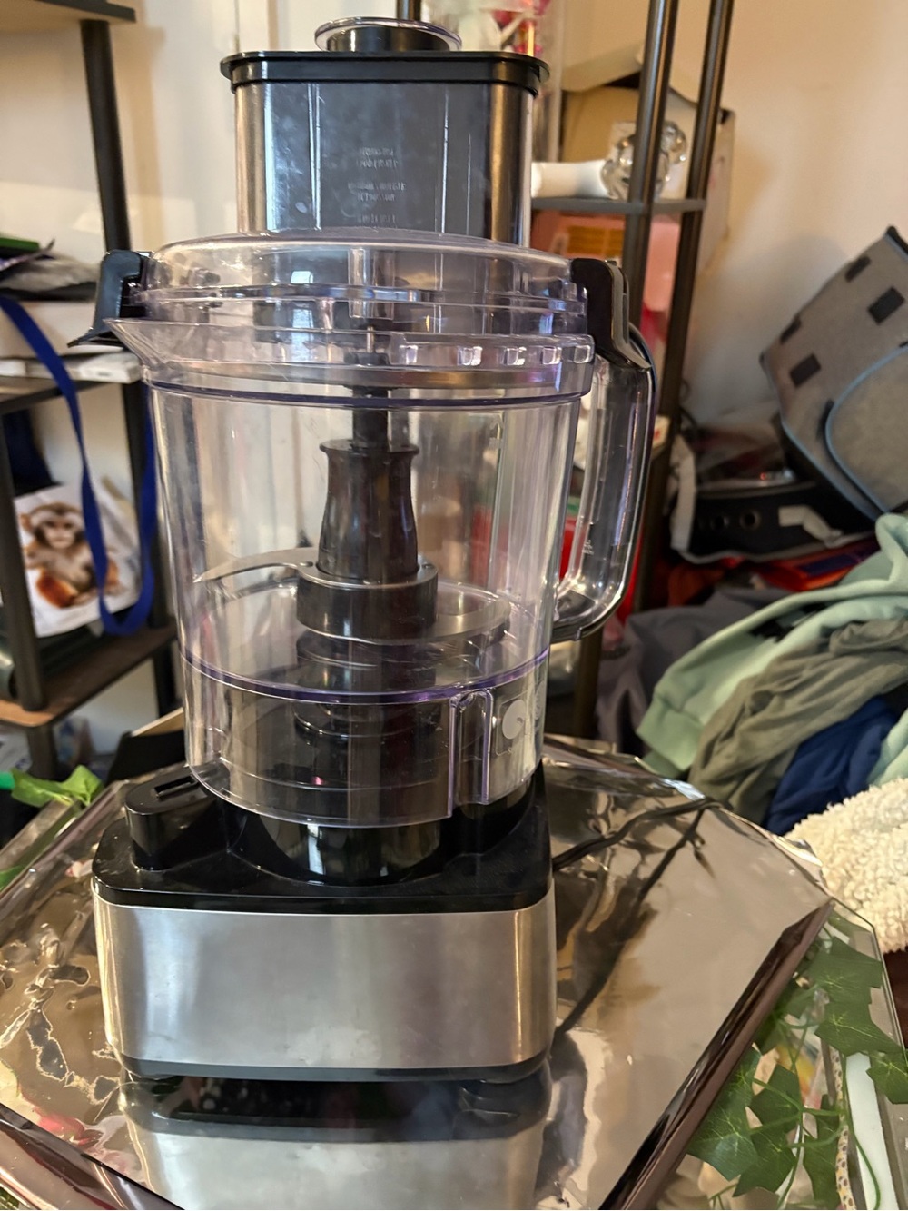 Hamilton Beach Black and Silver Food Processor with Clear Work Bowl